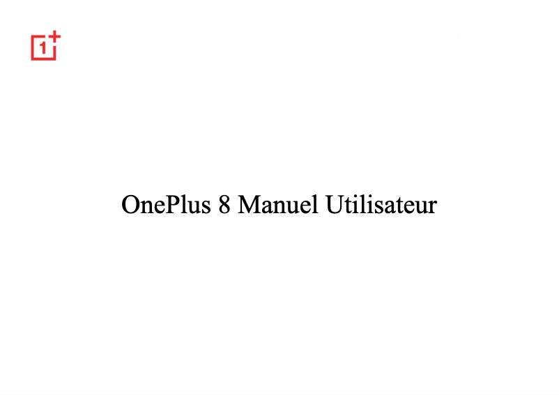 Page 1 de la notice Manuel utilisateur OnePlus 8
