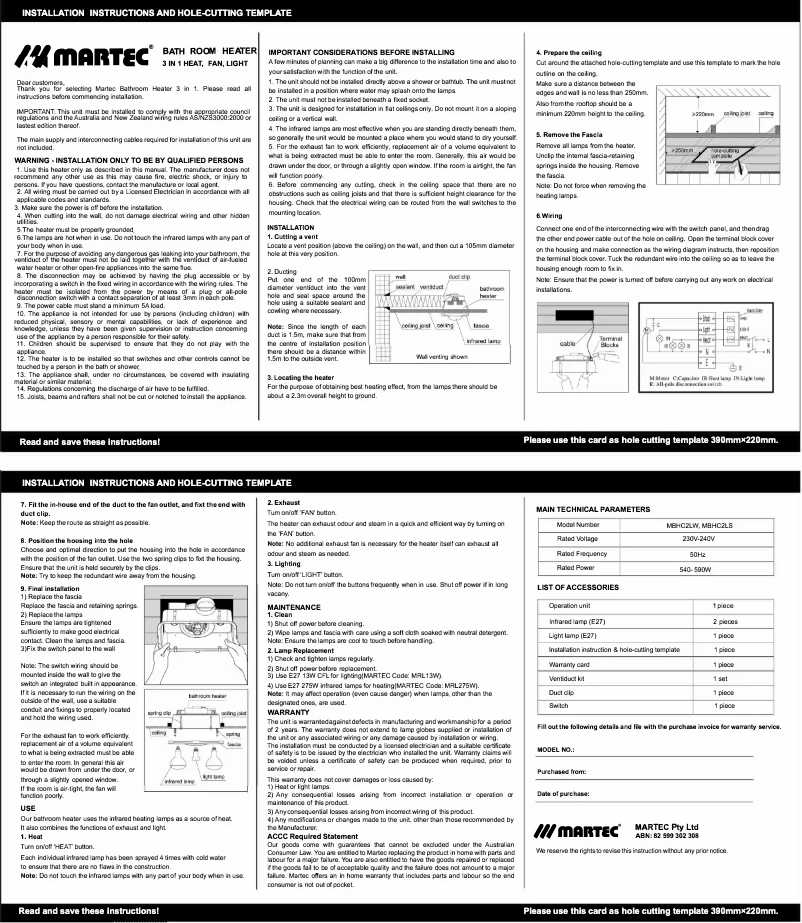 Page 1 de la notice Manuel utilisateur Martec Contour 2