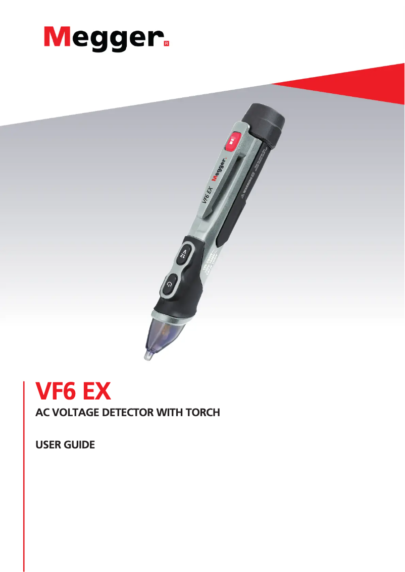 Page 1 de la notice Manuel utilisateur Megger VF6 EX