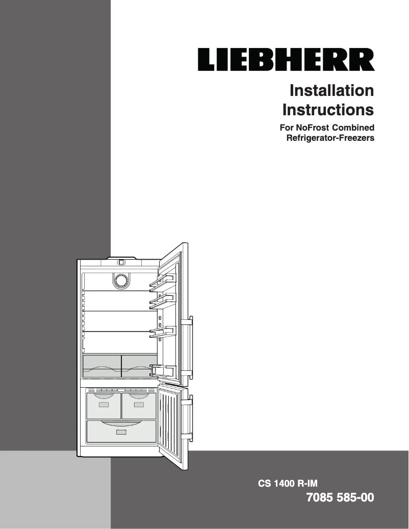 Page n°1 - Guide d'installation Liebherr CS-1401R-IM