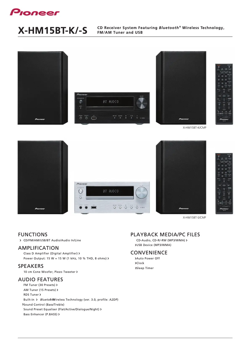 Page 1 de la notice Manuel utilisateur Pioneer X-HM15BT