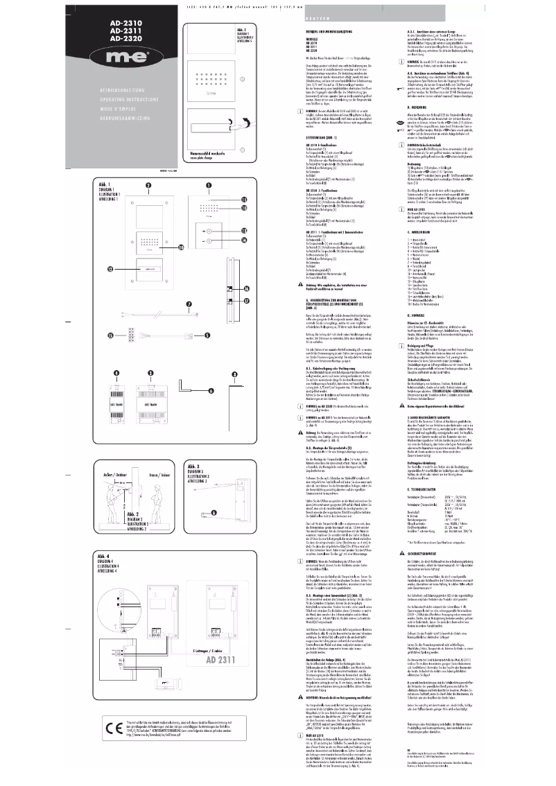 Page 1 de la notice Manuel utilisateur m-e AD-2320