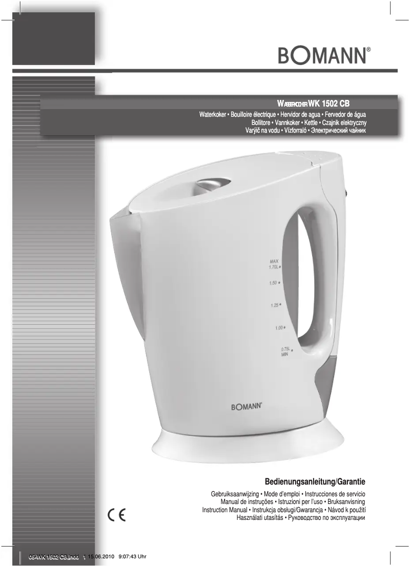 Page 1 de la notice Manuel utilisateur Bomann WK 1502 CB