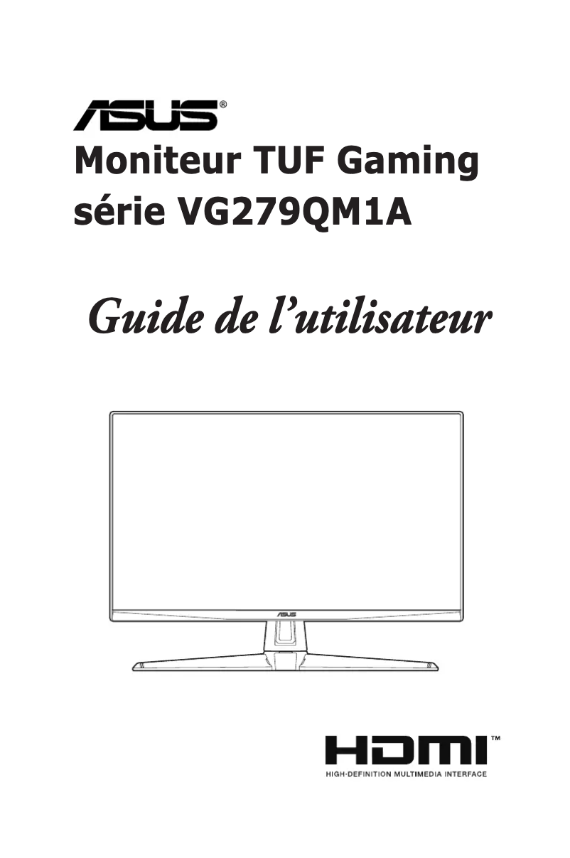 Page 1 de la notice Manuel utilisateur Asus TUF Gaming VG279QM1A