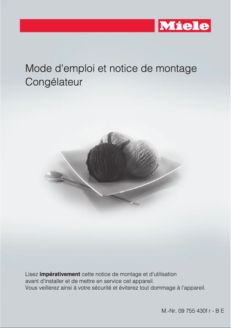 Page 1 de la notice Manuel utilisateur Miele F 1411 VI