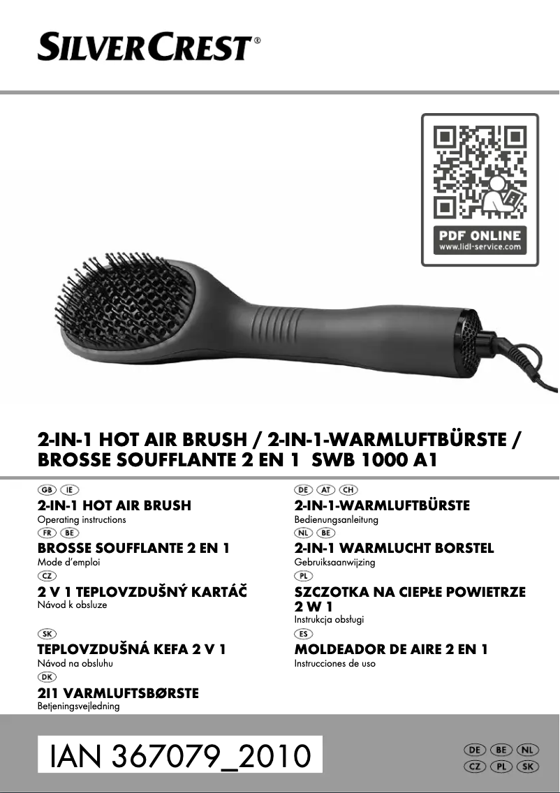 Page 1 de la notice Manuel utilisateur SilverCrest SWB 1000 A1