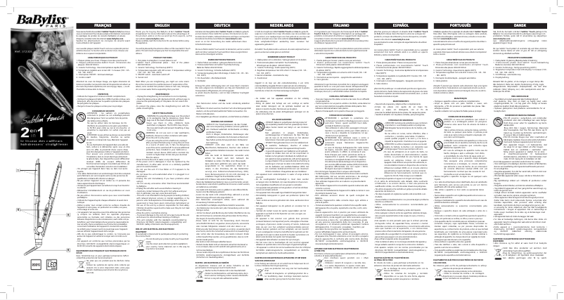 Page 1 de la notice Manuel utilisateur BaByliss ST230E