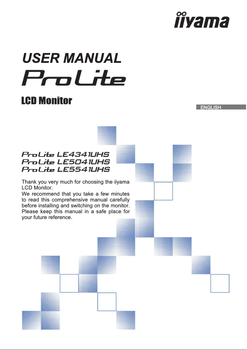 Page 1 de la notice Manuel utilisateur Iiyama ProLite LE5041UHS