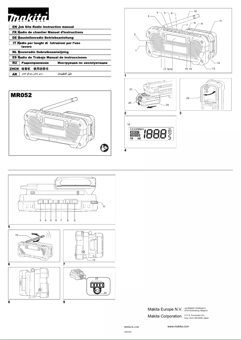 Page n°1 - Manuel utilisateur Makita MR052