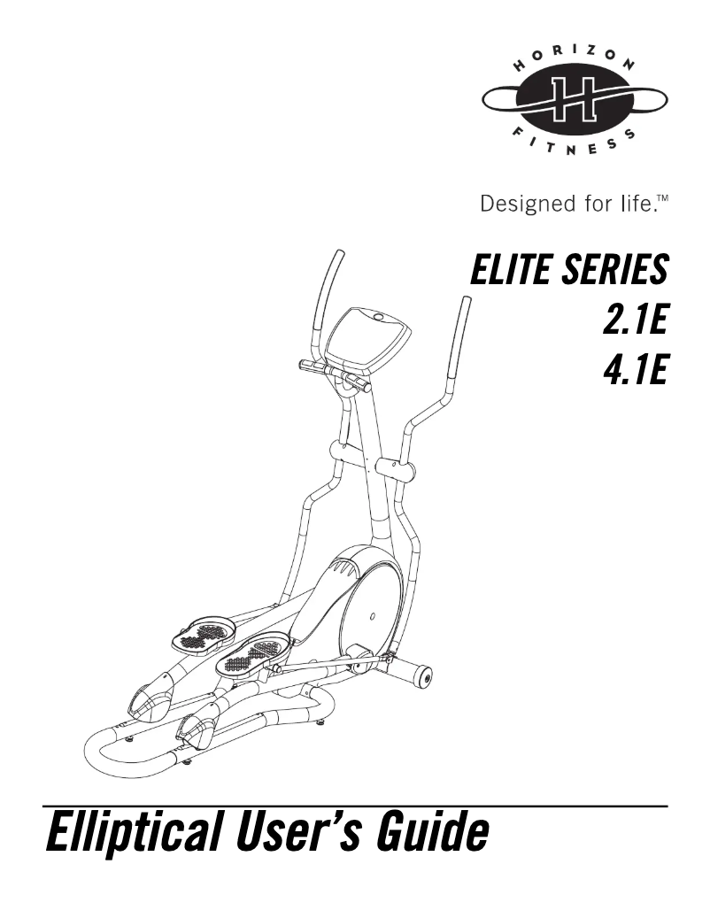 Page n°1 - Manuel utilisateur Horizon Fitness Elite 2.1E