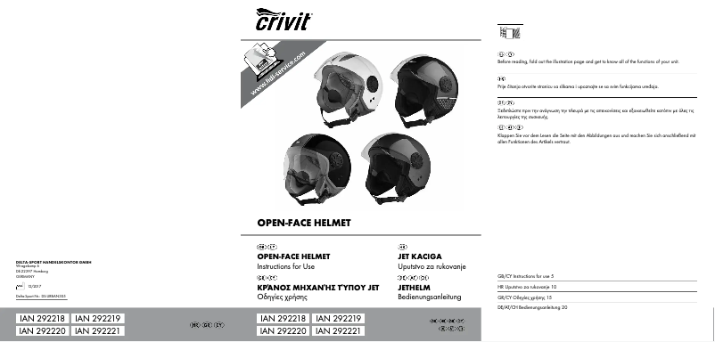 Page 1 de la notice Manuel utilisateur Crivit IAN 292221