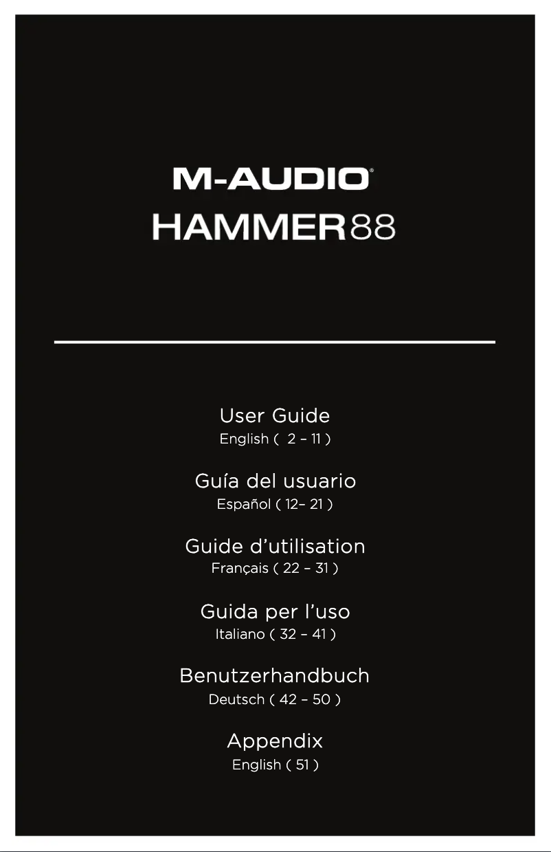 Page n°1 - Manuel utilisateur M-Audio Hammer 88