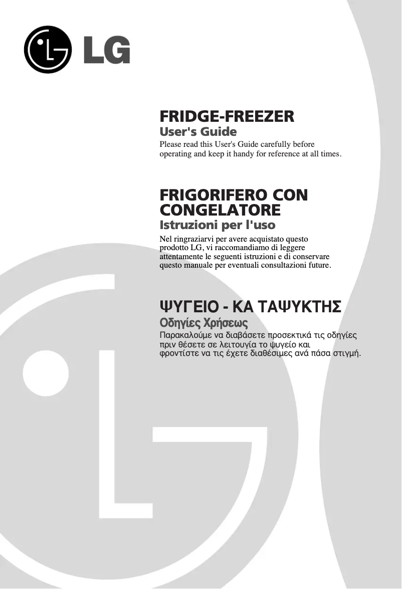 Page n°1 - Manuel utilisateur LG GR-B469BNFW