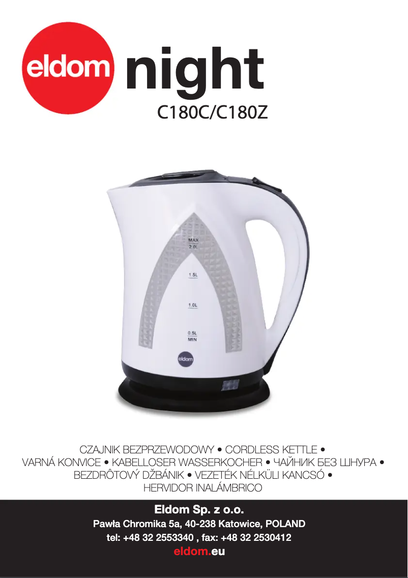 Page 1 de la notice Manuel utilisateur Eldom Night C180C