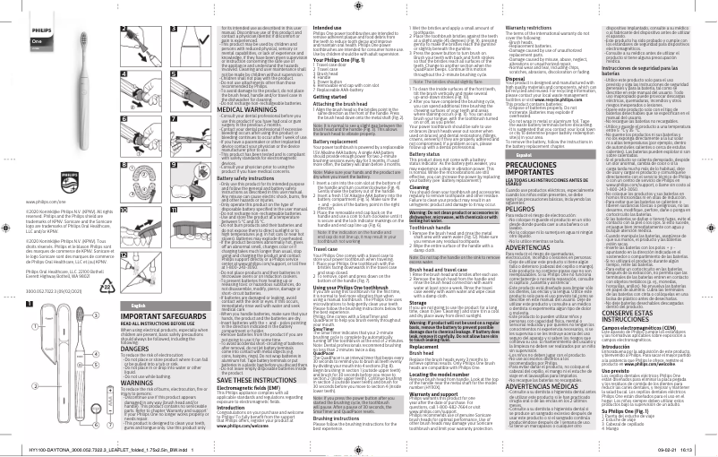 Page n°1 - Manuel utilisateur Philips One by Sonicare HY1100