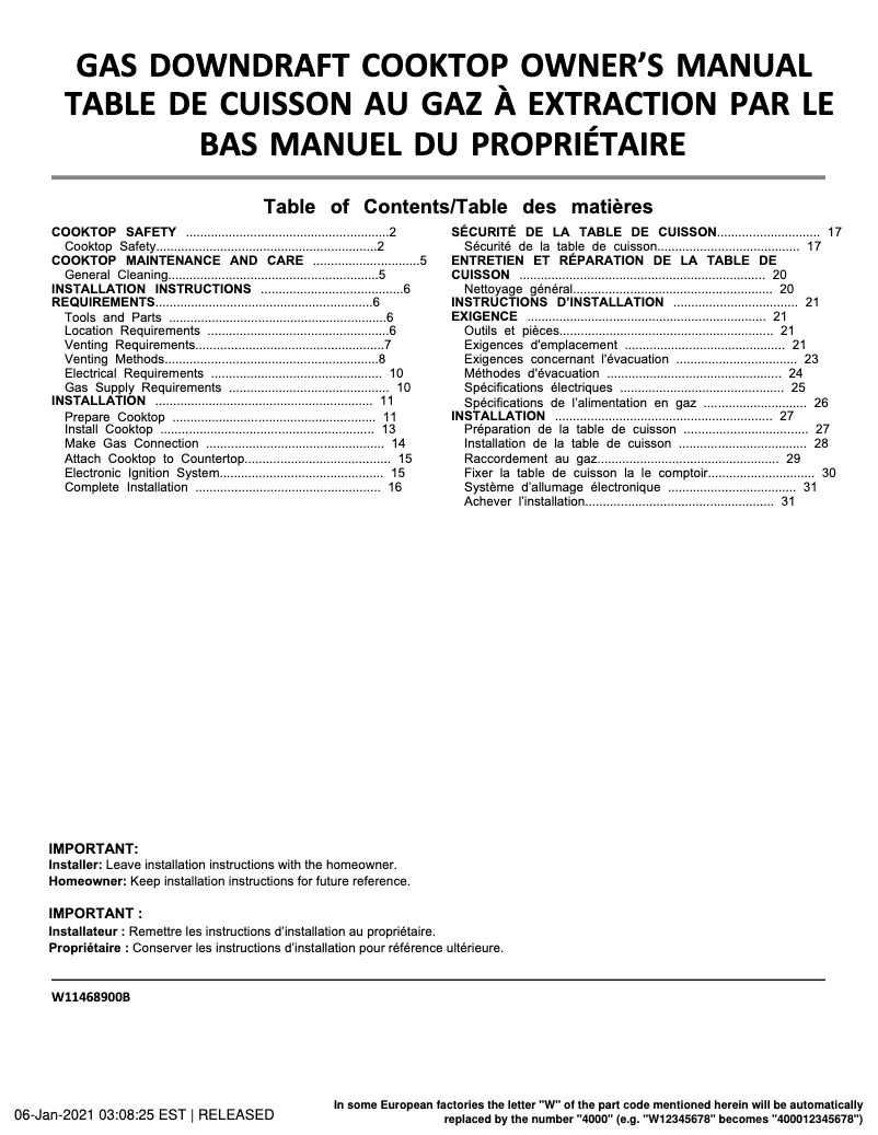 Page 1 de la notice Manuel utilisateur KitchenAid KCGD506GSS
