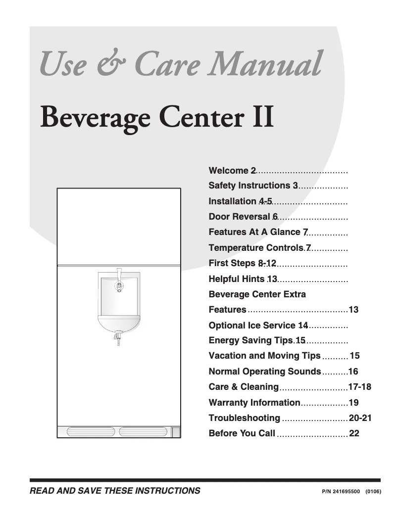 Page n°1 - Manuel utilisateur Frigidaire FRTB7B4EMB