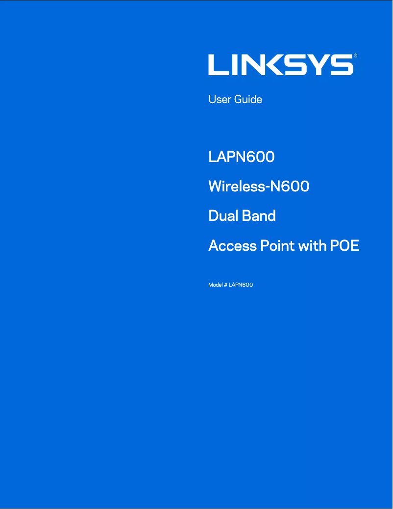 Page 1 de la notice Manuel utilisateur Linksys LAPN600