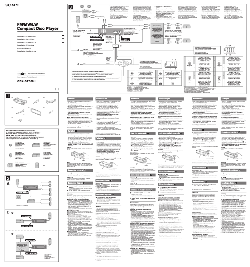 Page 1 de la notice Mode d'emploi Sony CDX-GT50UI