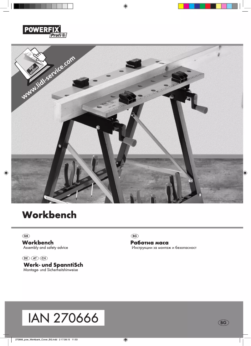 Page 1 de la notice Manuel utilisateur Powerfix IAN 270666