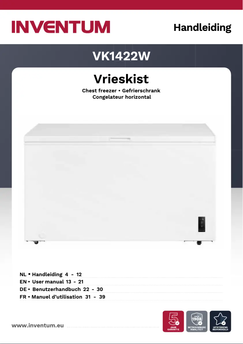 Page 1 de la notice Manuel utilisateur Inventum VK1422W