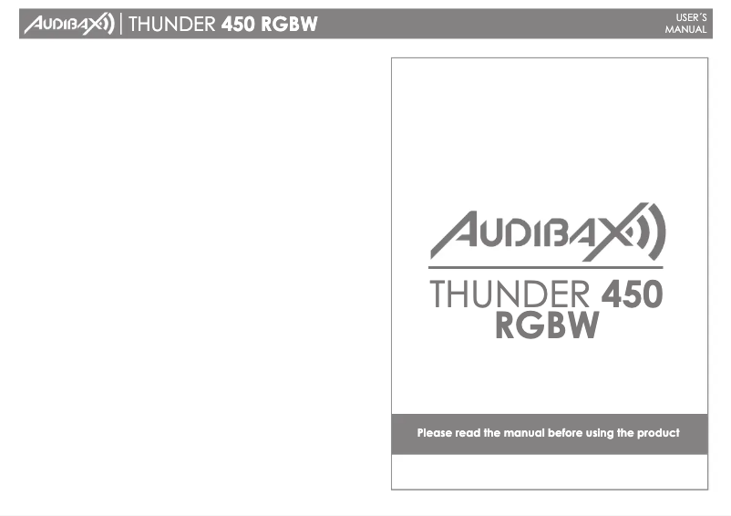 Page 1 de la notice Manuel utilisateur Audibax Thunder 450 RGBW