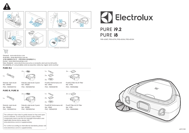 Page 1 de la notice Manuel utilisateur Electrolux Pure I9.2