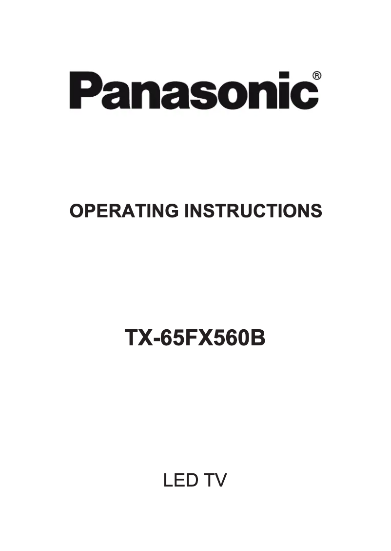 Image de la première page du manuel de l'appareil Viera TX-65FX560B