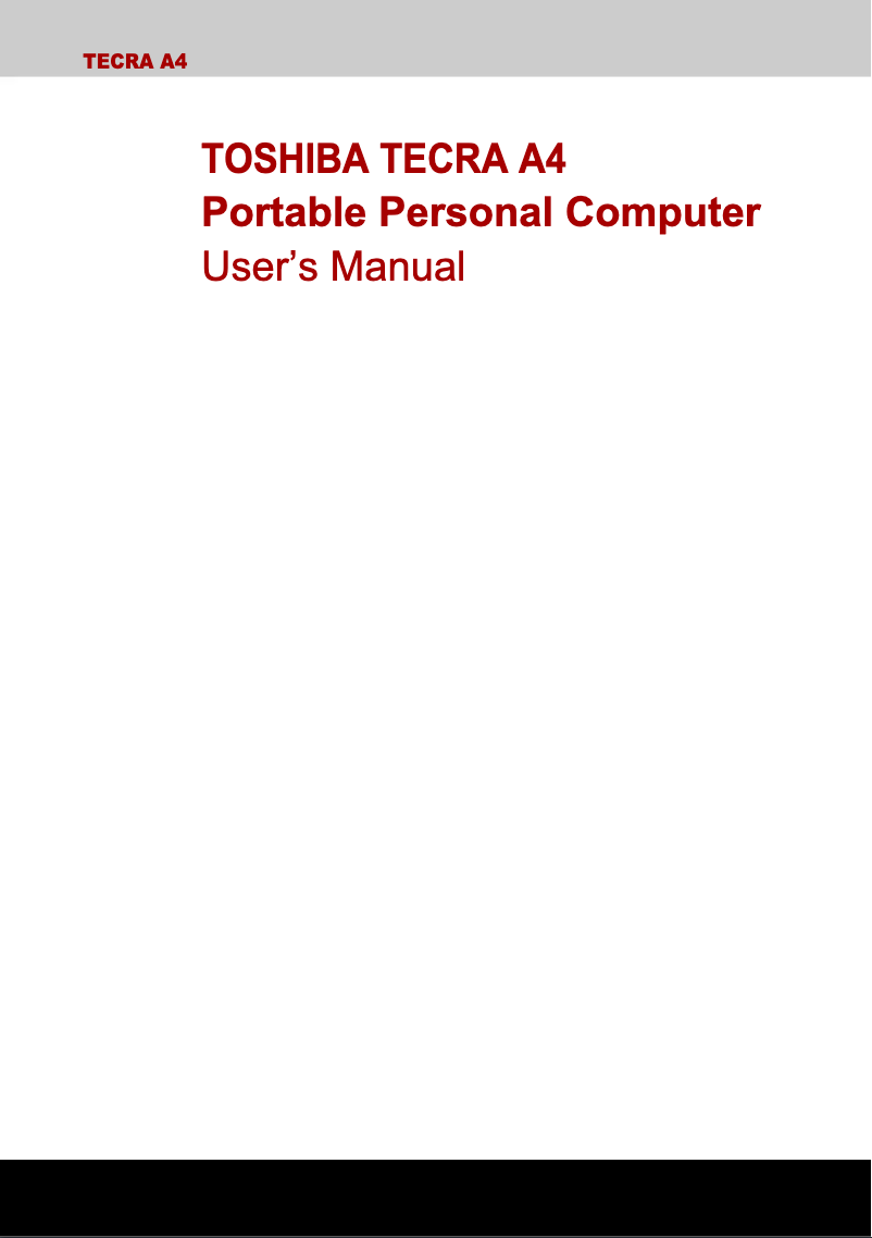 Image de la première page du manuel de l'appareil Tecra A4