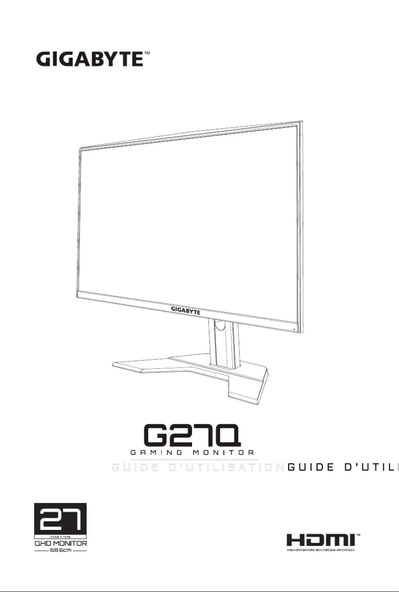 Page 1 de la notice Manuel utilisateur Gigabyte G27Q