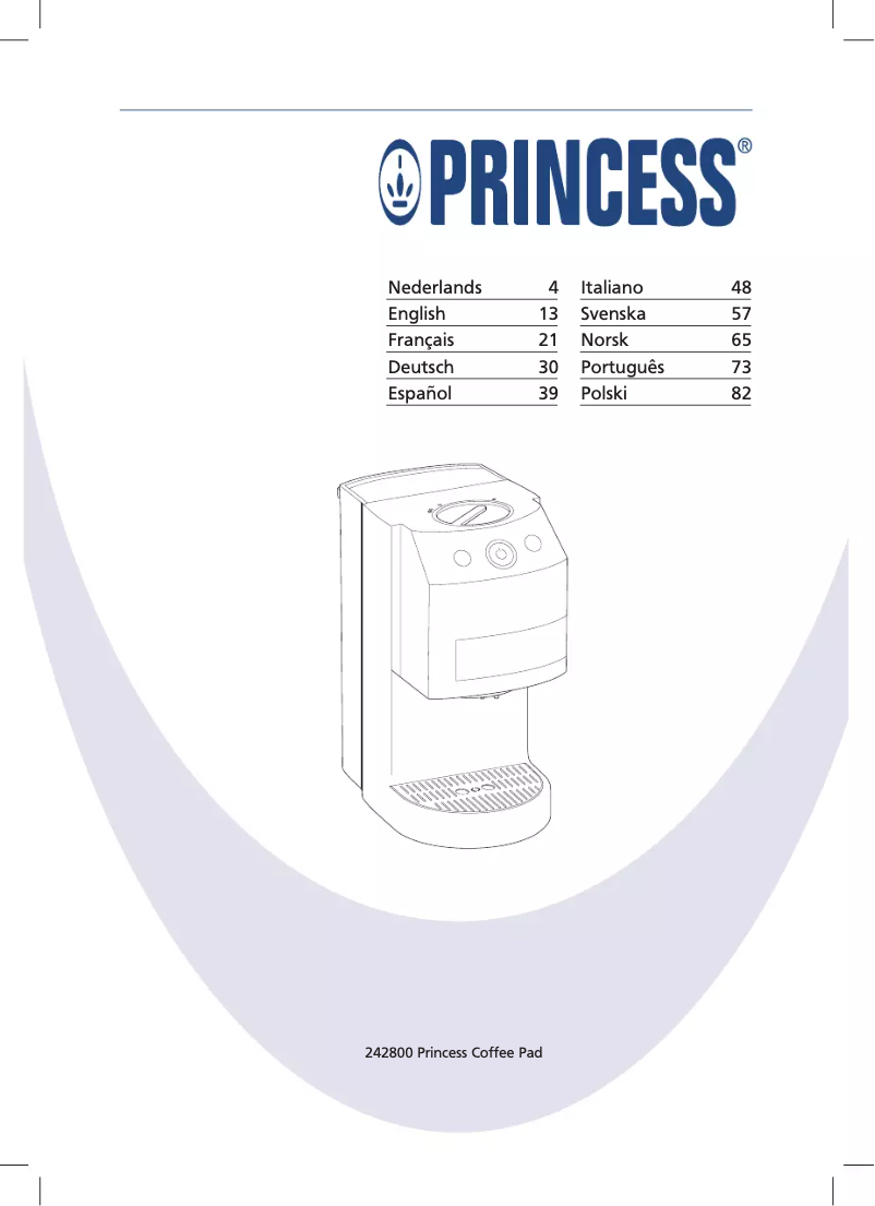 Page 1 de la notice Manuel utilisateur Princess Pod Coffee Maker
