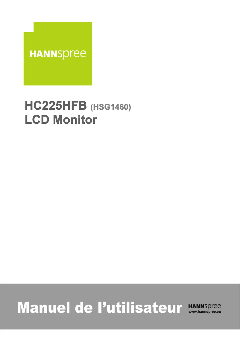 Page 1 de la notice Manuel utilisateur Hannspree HC225HFB
