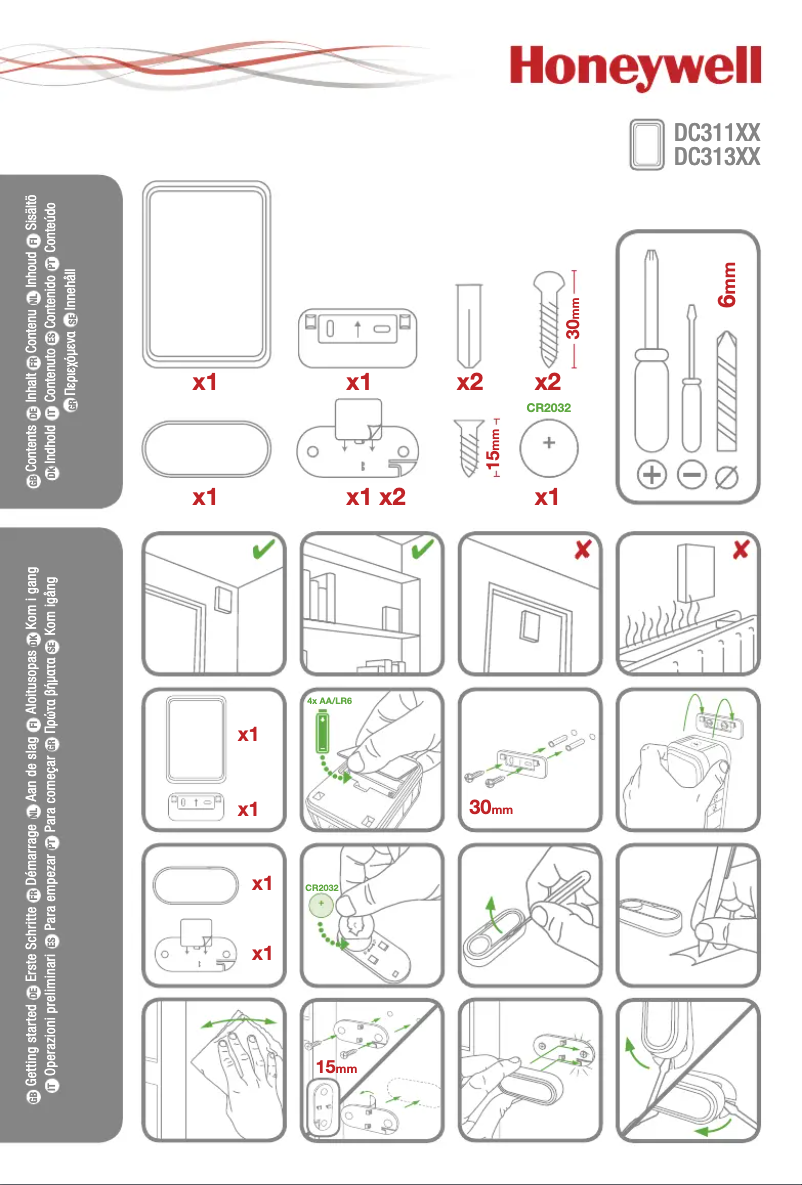 Page 1 de la notice Manuel utilisateur Honeywell DC313NG