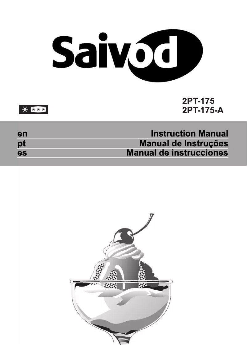 Page n°1 - Manuel utilisateur Saivod 2PT 175