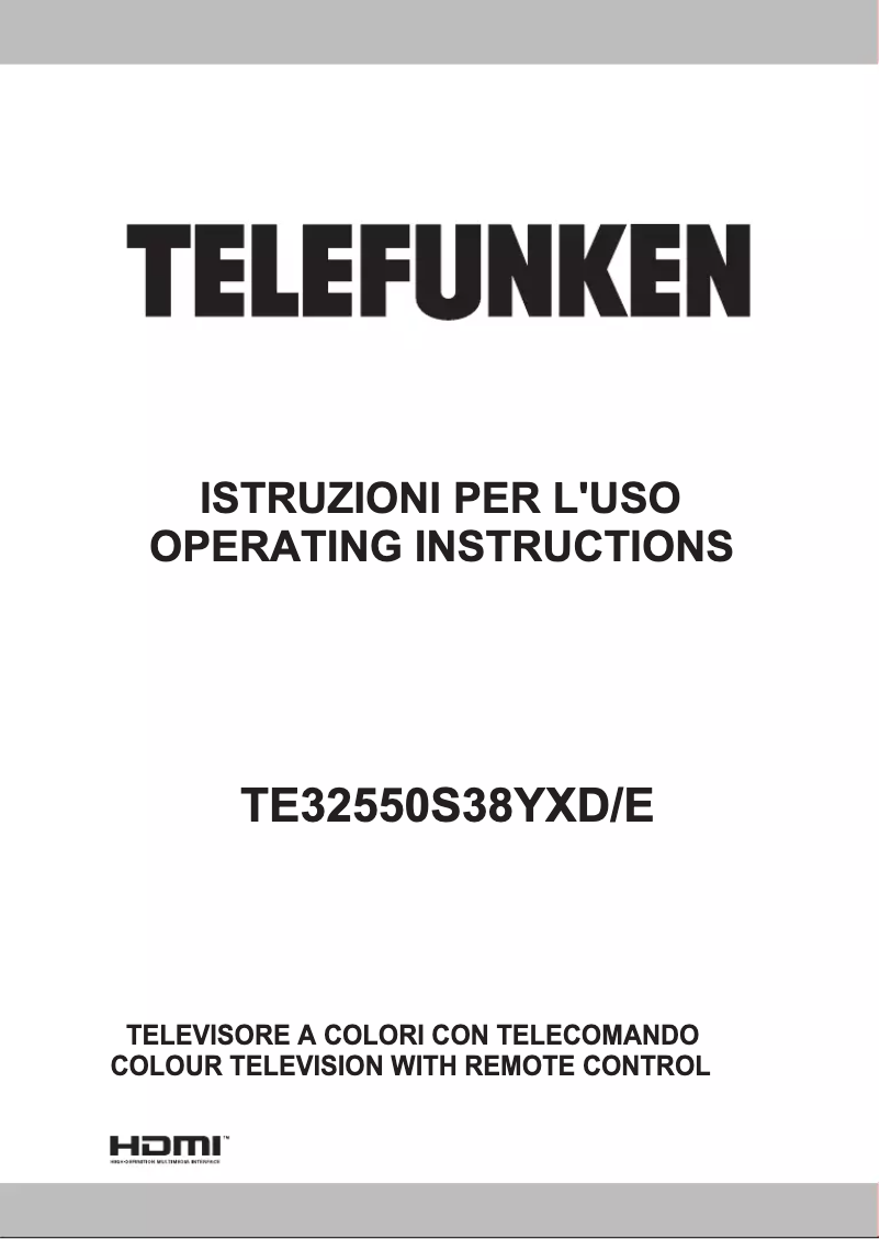 Page n°1 - Manuel utilisateur Telefunken TE 32550 S38 YXD