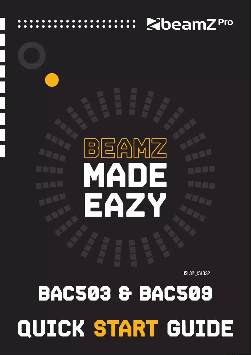 Page 1 de la notice Guide de démarrage rapide BeamZ BAC503