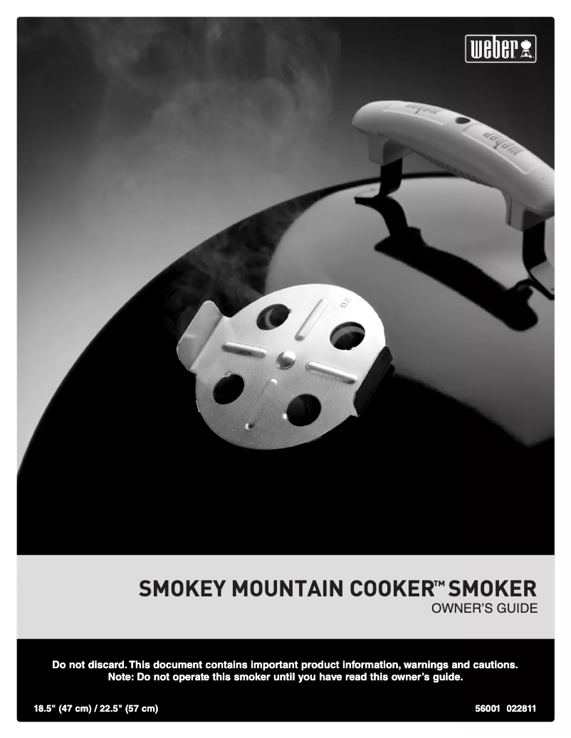 Page 1 de la notice Instructions / montage Weber Smokey Mountain