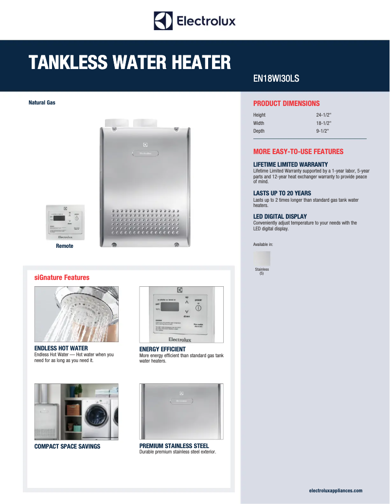 Image de la première page du manuel de l'appareil EN18WI30LS