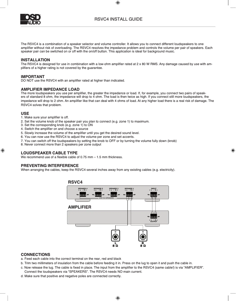 First page image of the manual for RSVC4