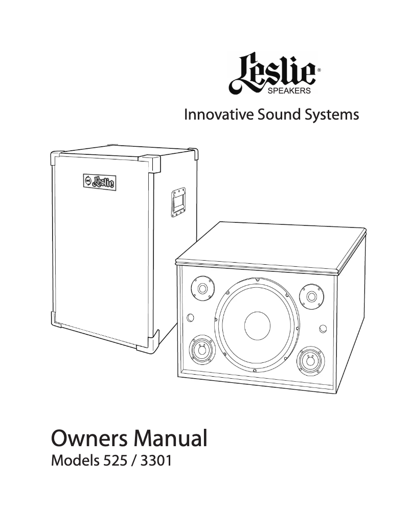 Page 1 de la notice Manuel utilisateur Hammond Leslie 525