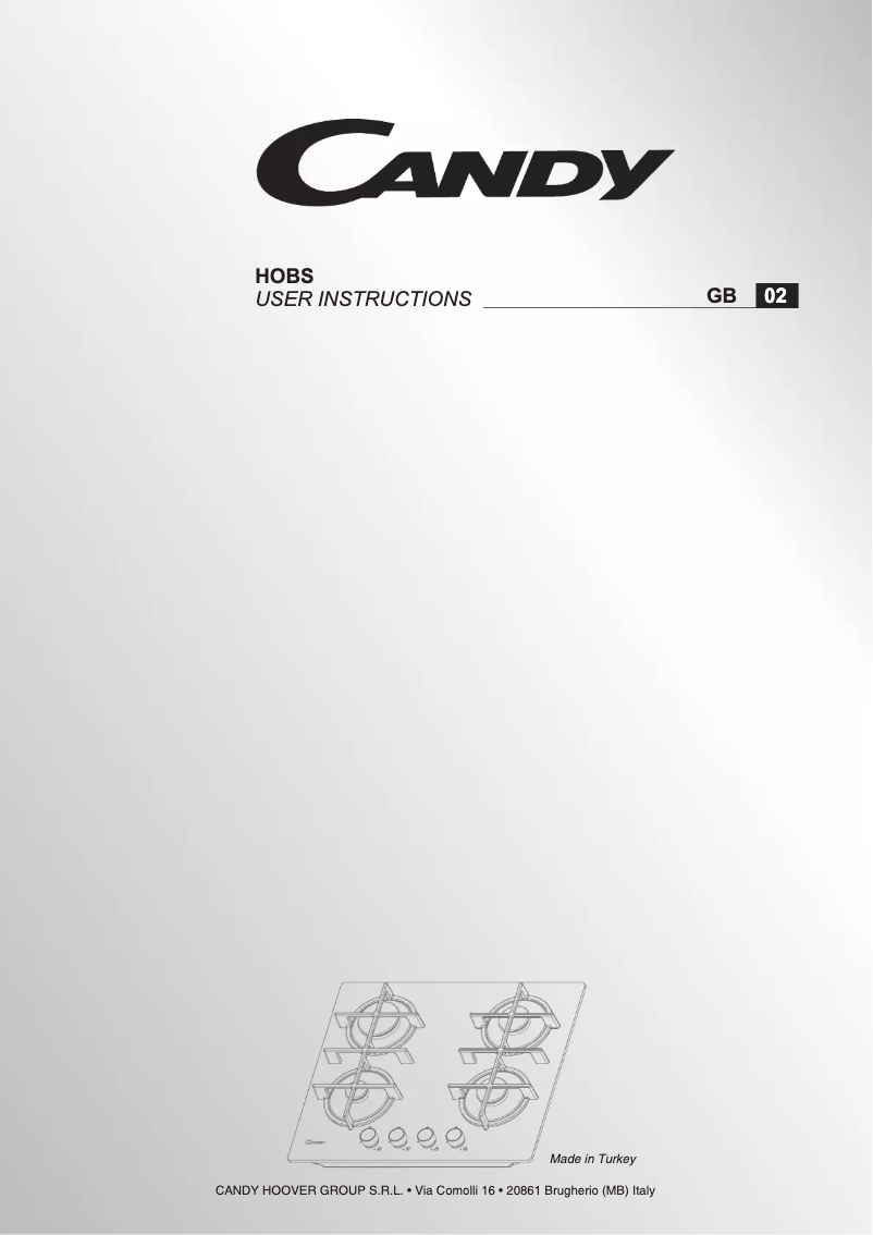 Image de la première page du manuel de l'appareil CVG6PB LPG
