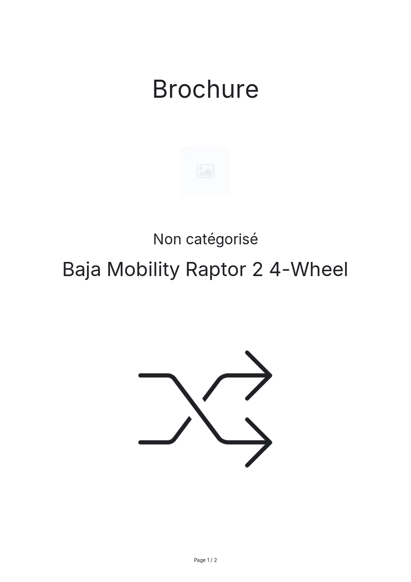 Page n°1 - Brochure Baja Mobility Raptor 2 4-Wheel