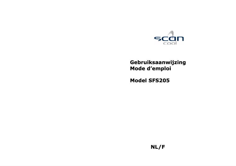 Page 1 de la notice Manuel utilisateur Scancool SFS205