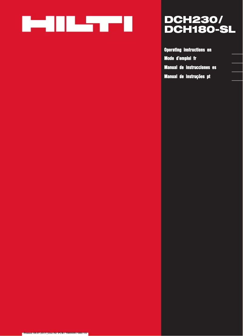 Página 1 del manual Manual de usuario Hilti DCH 230