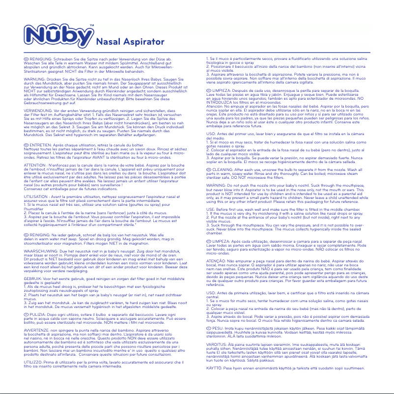Page 1 de la notice Manuel utilisateur Nuby Neusreiniger