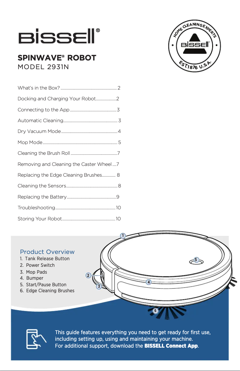 Image de la première page du manuel de l'appareil SpinWave 2931N