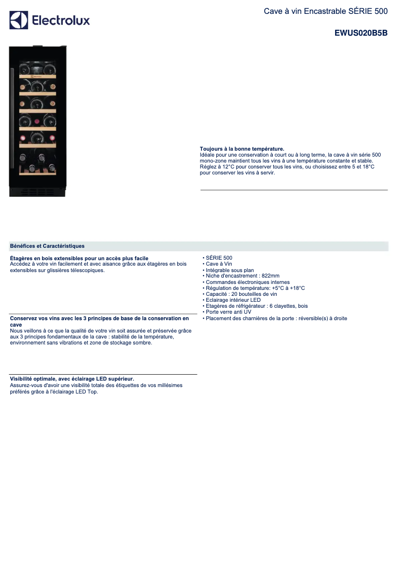 Image de la première page du manuel de l'appareil EWUS020B5B