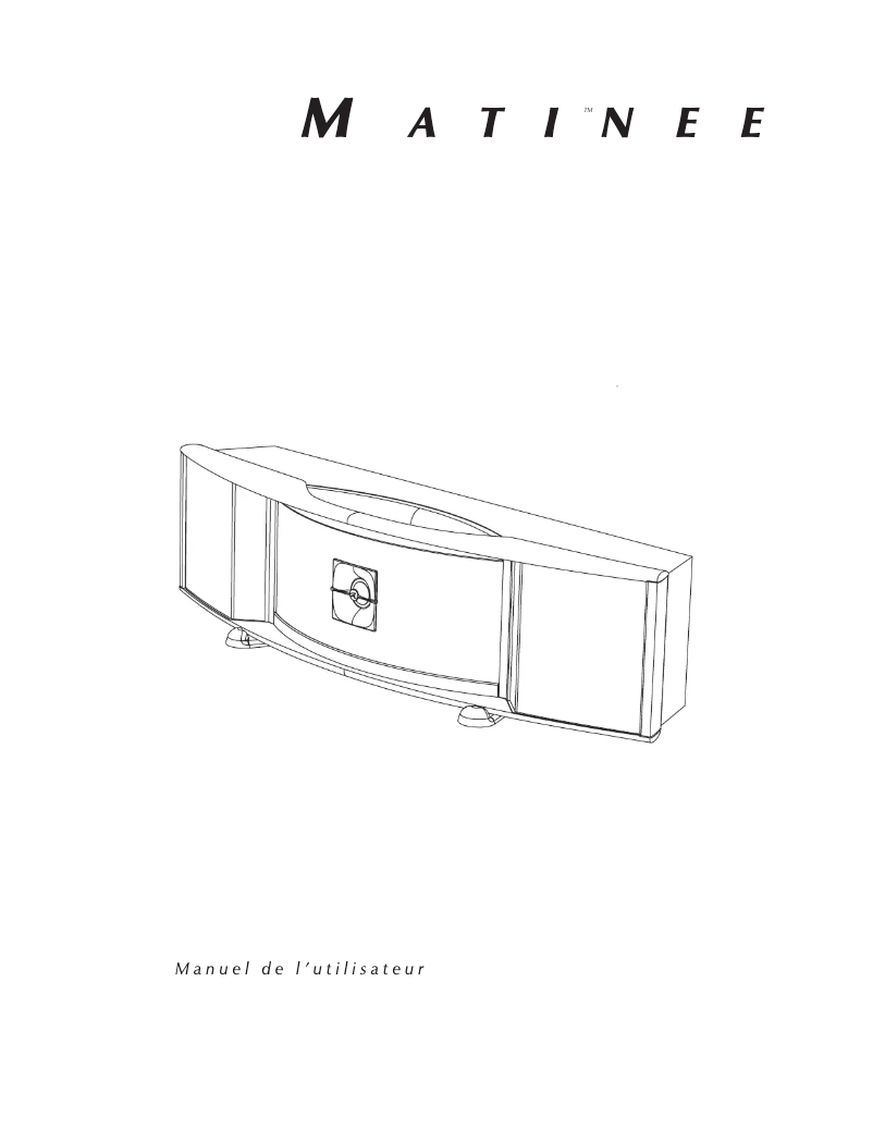 Page 1 de la notice Manuel utilisateur Martin Logan Matinee