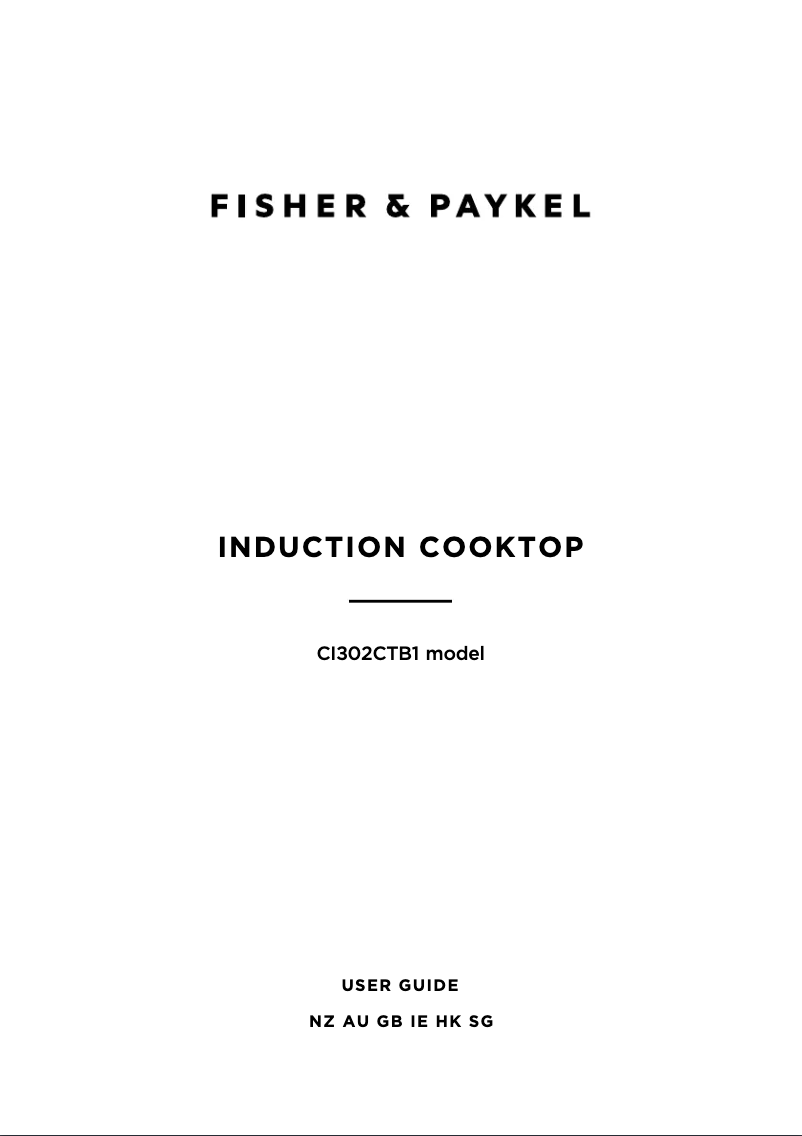Page n°1 - Manuel utilisateur Fisher & Paykel CI302CTB1