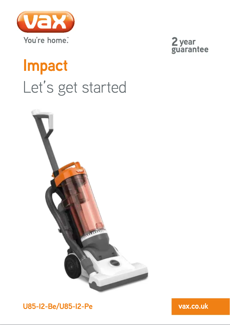 Page 1 de la notice Manuel utilisateur Vax Impact